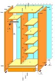 Шкаф Оскар-2 купе комбинированный из сосны купить в Москве